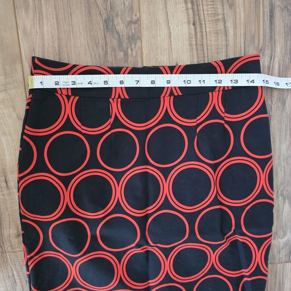 Banana Republic Black and Red Pencil Cotton Blend Skirt Knee-Length Size 2 - Picture 8 of 10
